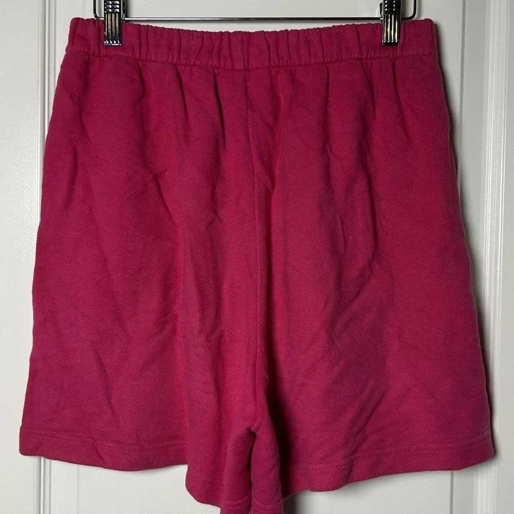 St. John Sport by Marie Gray 100% Cotton Fuschia Pink Paperbag Wide Leg Shorts